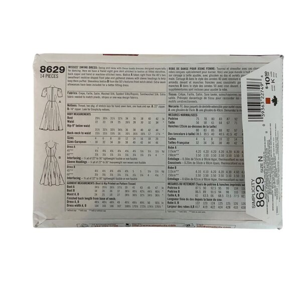 Simplicity 8629 Retro Costume Collection Swing Dress Sewing Pattern Sizes 10-14 - Picture 2 of 4